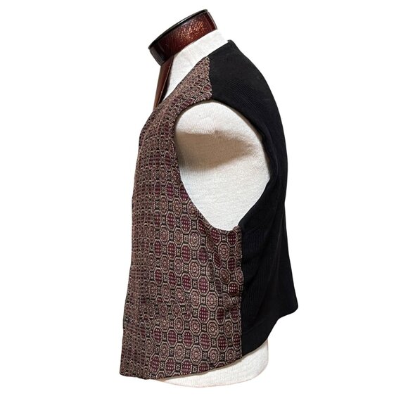 Structure Mens Vest Lg Vtg Italy Wool Blend Tapestry Sweater Academia Heritage - Picture 6 of 11